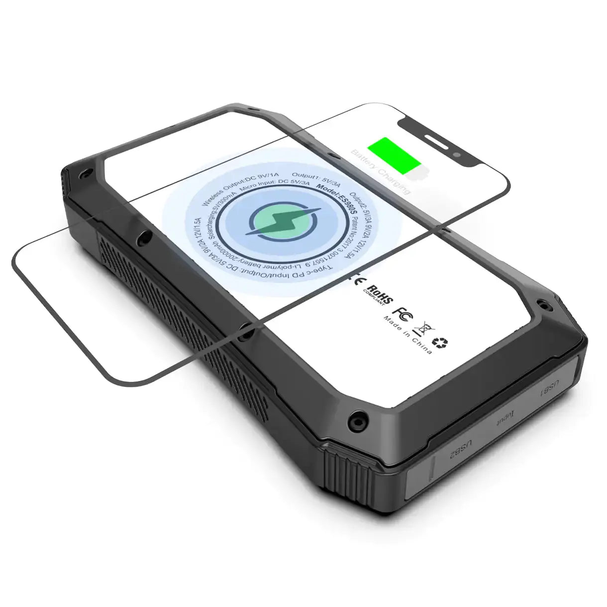 Sun Chaser Solar Powered Wireless Phone Charger 20,000 mAh With LED Flood Light Gadgeto