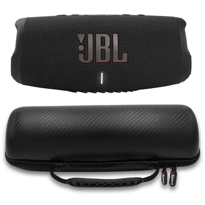 JBL Charge 5 Waterproof Portable Speaker with Built-in Powerbank and gSport Carbon Fiber Case (Black) Gadgeto
