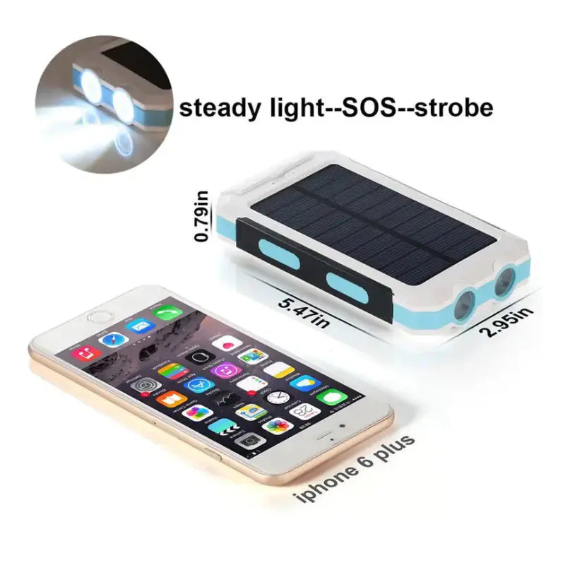 Jumbo Capacity 20,000 mAh Waterproof Solar Power Bank Gadgeto