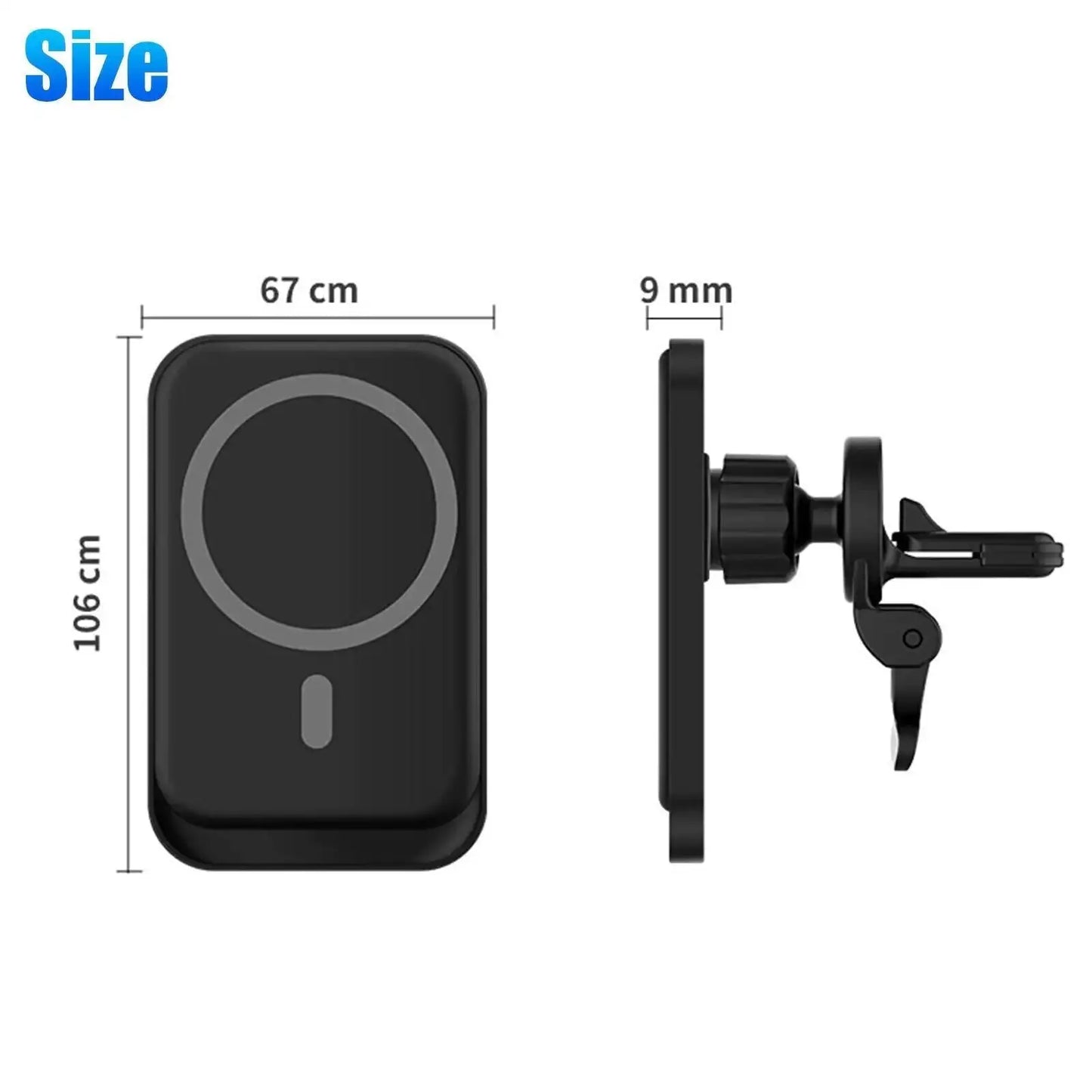 Magnetic Wireless Charger Car Mount Holder For iPhone 12 13 14 Pro Max MagSafe Gadgeto