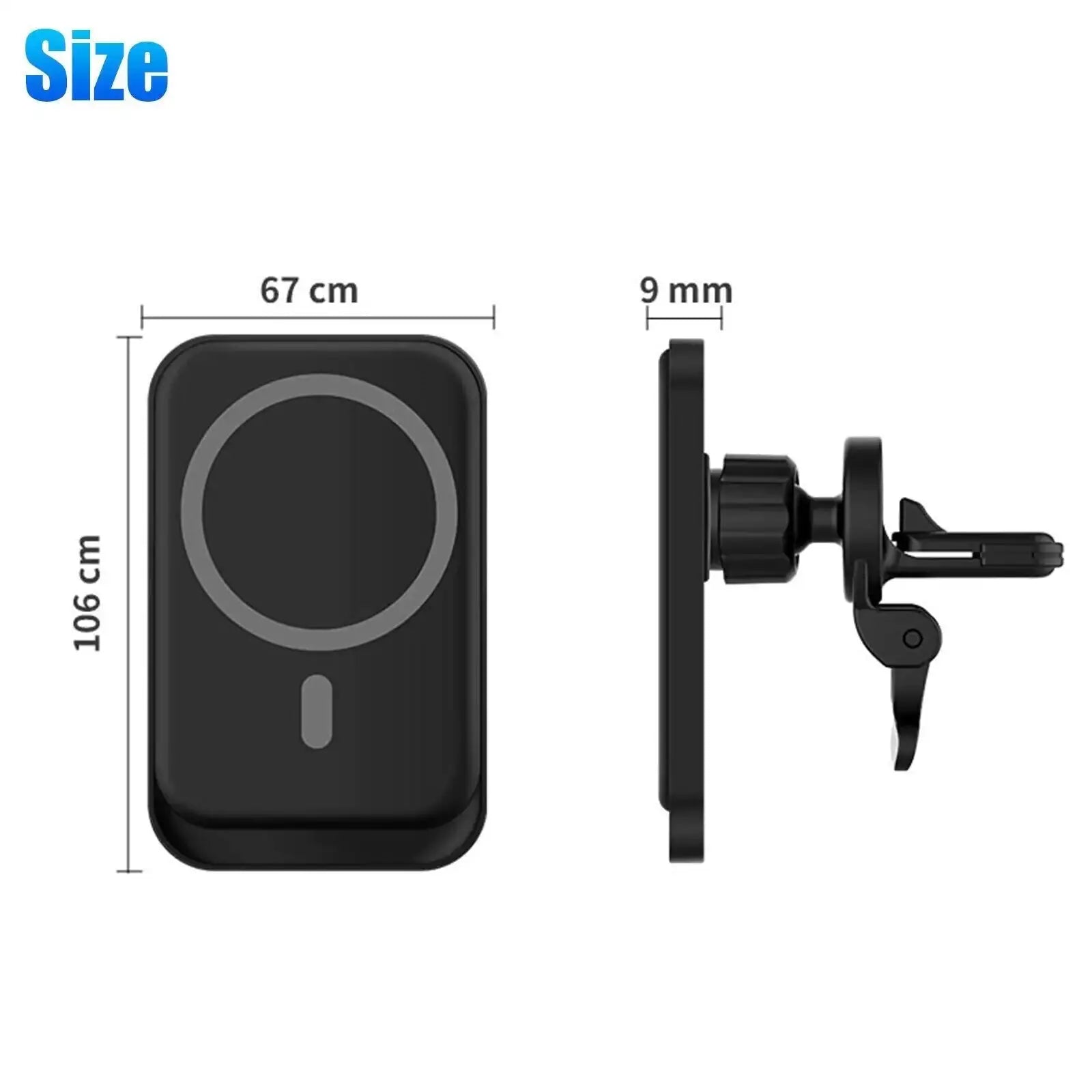 Magnetic Wireless Charger Car Mount Holder For iPhone 12 13 14 Pro Max MagSafe Gadgeto