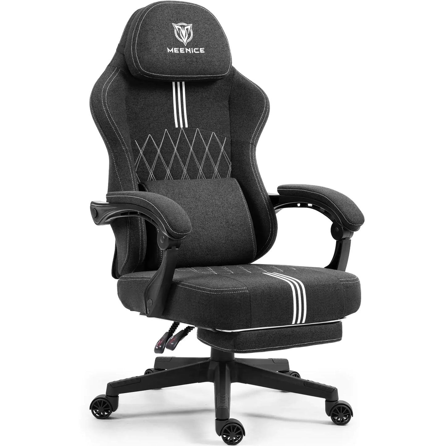 Gaming Chair with Footrest and Pocket Spring CushionBig and tall Fabric game chair with Cooling Gel and Massage LumbarAdjustable High Back Ergonomic Computer Chair for Adults-Supports up to 300LBS Gadgeto