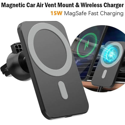 Magnetic Wireless Charger Car Mount Holder For iPhone 12 13 14 Pro Max MagSafe Gadgeto