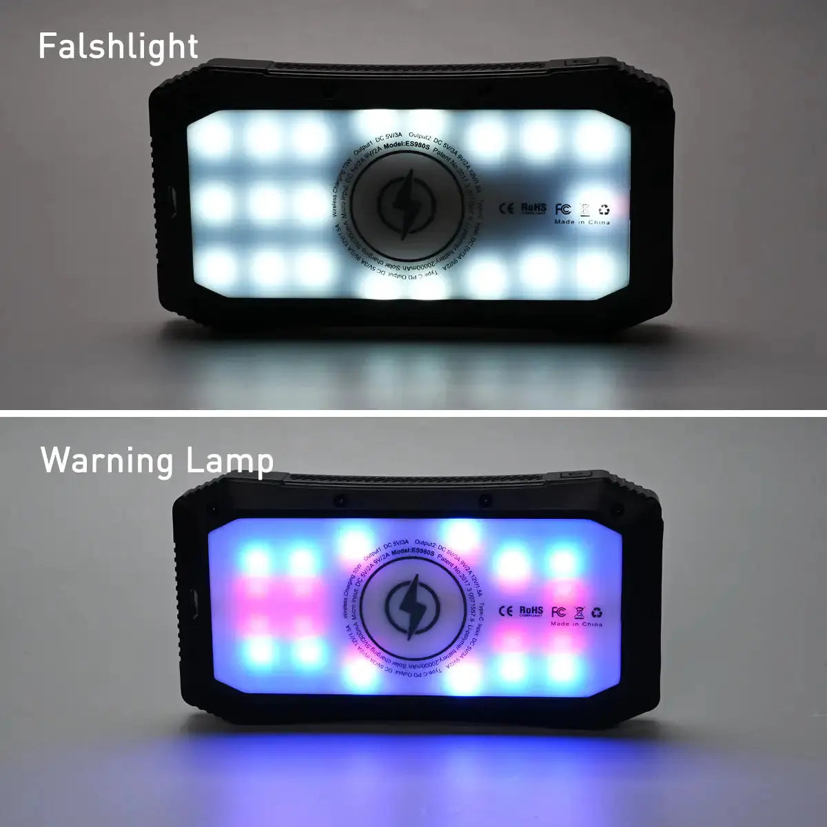 Sun Chaser Solar Powered Wireless Phone Charger 20,000 mAh With LED Flood Light Gadgeto